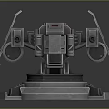 Turret Turntable Railgun Sci-fi Tower Defense Game Tower Defense Sci-fi Turret Game Turret Game Battery 3d model
