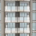 Modern Multi Storey Building Balcony Fencing With Glass And Metal Design