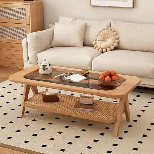 Modern Japanese Style Log Coffee Table 3d model