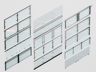 Modern Guardrail Glass Railing model