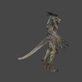 3D Rendered Mythical Dragon Head With Horns Sharp Teeth And Scales