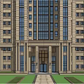Elegant Residential Entrance Gate With Stone Columns Glass Doors And Landscaped Gardens