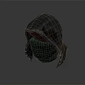 Gray Distressed Hooded Mask With Bloodstains For Cosplay Costume Accessory