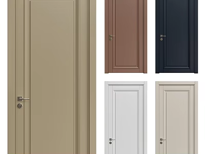 Modern Minimalist Hinged Doors In Various Colors For Home Interior Design 3d model