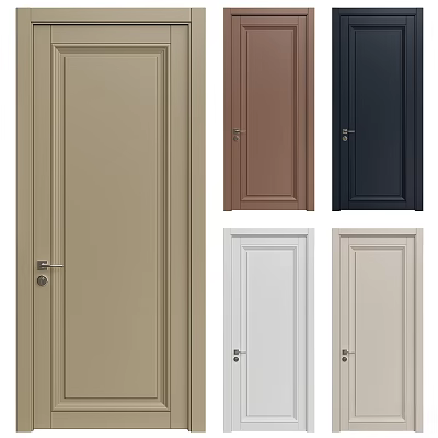 Modern Minimalist Hinged Doors In Various Colors For Home Interior Design 3d model