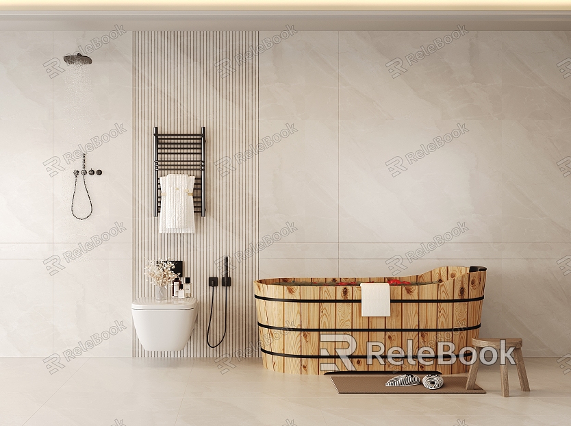 Modern Sanitary Products Toilet Shower Radiators Wooden Bath Bucket Towel Bathroom Combination model