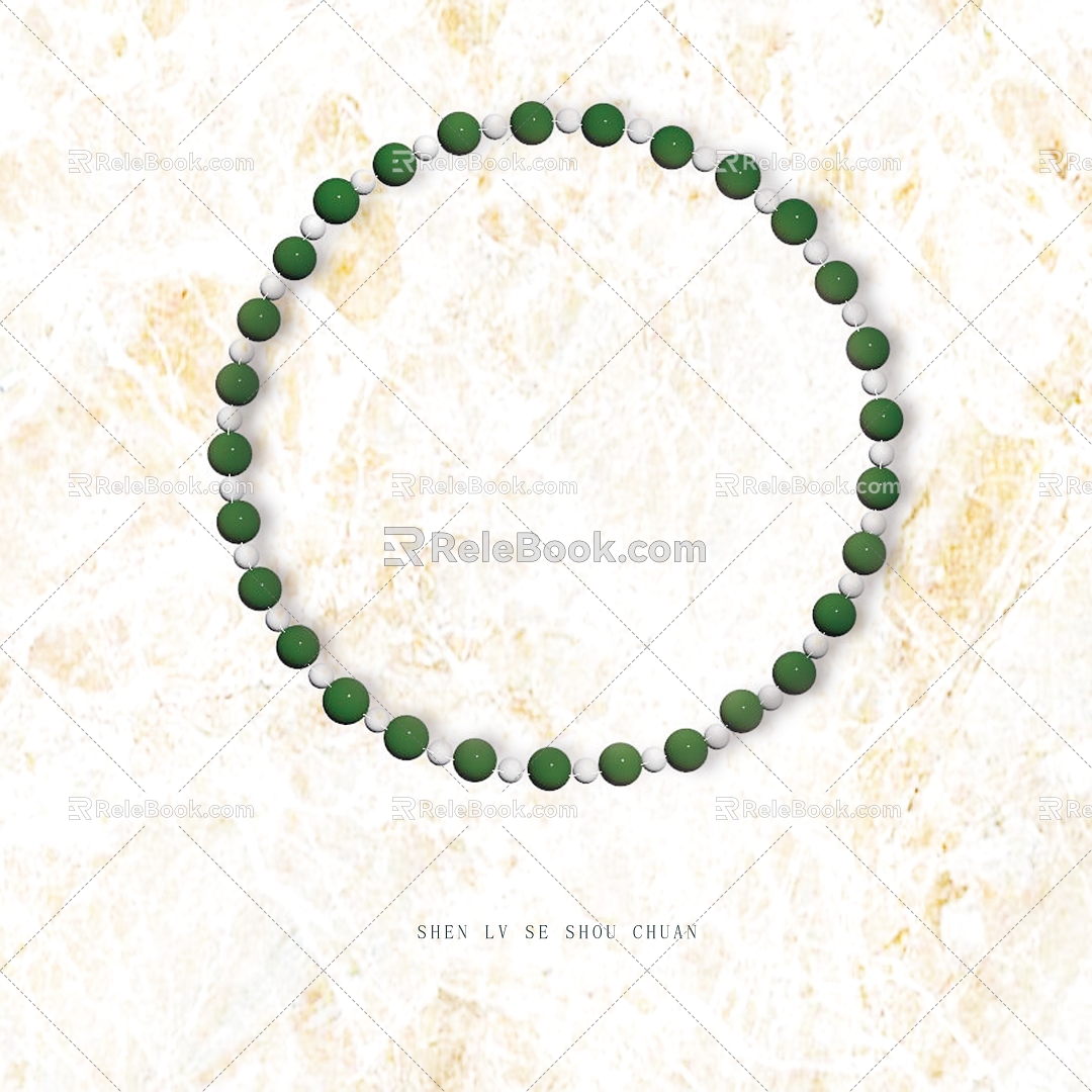 dark green creative bracelets 3d model