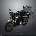 Adventure Motorcycle With Black Frame Silver Storage Cases And Red Spoked Wheels Design