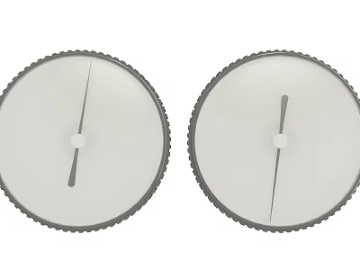 Decorative Ornament Set With Two Circular Grey Rim White Surface And Metal Pointers 3d model