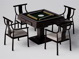 New Chinese Mahjong Table and Chair Mahjong Table 3d model