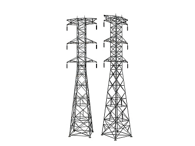 Outdoor high-voltage line tower of modern signal tower model