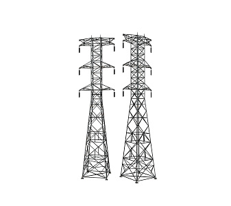 Outdoor high-voltage line tower of modern signal tower 3d model