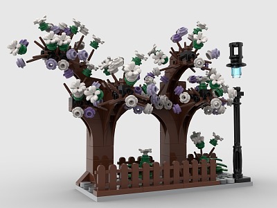 Lego Toy Tree Big Tree Sakura Tree 3d model