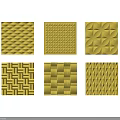 Yellow Background Wall With Various Textured Patterns And Decorative Design Options 3d model