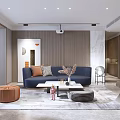 Modern Dining Living Room Open Design With Wine Rack Pendant Lights Island Counter And Seating