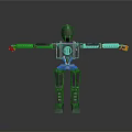 3D Sci Fi Mechanical Robot Character With Extended Arms And Camera Torso Design