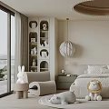 Cozy Kids Room Interior Design With Round Ceiling Bookshelves Stuffed Toys And Soft Rug