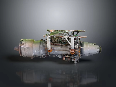 Complex Computer Internal Component Featuring Metal Framework Pipes And Reflective Surface Details 3d model