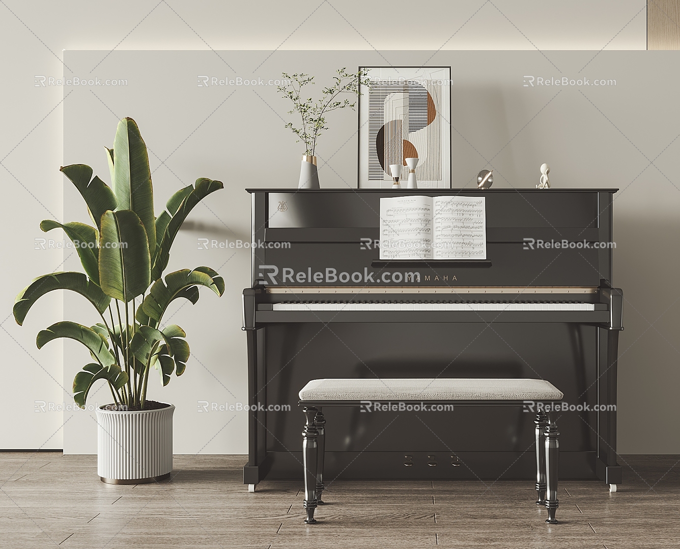 Modern Piano Paint Piano 3d model