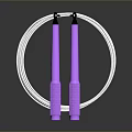 Purple Handle Jump Rope With Transparent Cable For Fitness Training