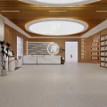 modern library reading room 3d model