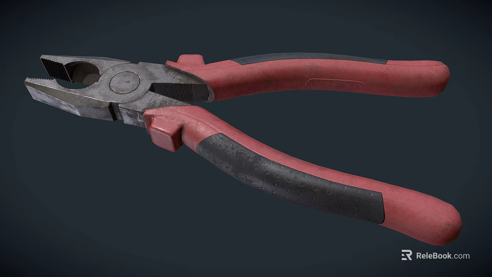 Professional Hardware Pliers With Red And Black Ergonomic Grip Handle Design 3d model 
