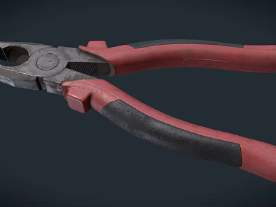 Professional Hardware Pliers With Red And Black Ergonomic Grip Handle Design 3d model