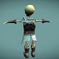 Skeleton Limbs With Wrist Wraps Armor And Decorative Leather Boots Detailed Design