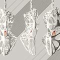 Modern Artistic Sculptural Chandelier With Intricate Hollow Structure And Warm Illumination