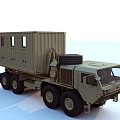 Large Functional Vehicle With Container Style Cabin And Spare Tire 3d model