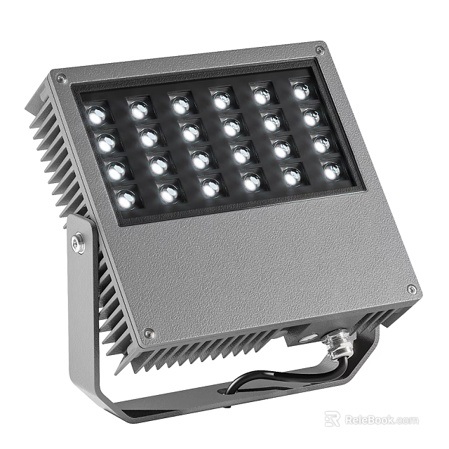 Gray Housing LED Spotlight Downlight With Multiple Bulbs Heat Sink And Metal Bracket 3d model 