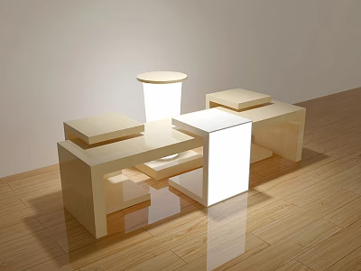 Modern Wooden Shelving Unit With Multiple Storage Shelves And Clean Design 3d model