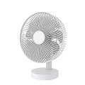 Sleek Modern White Air Cooler Fan With Circular Grille And Base Control Buttons Design