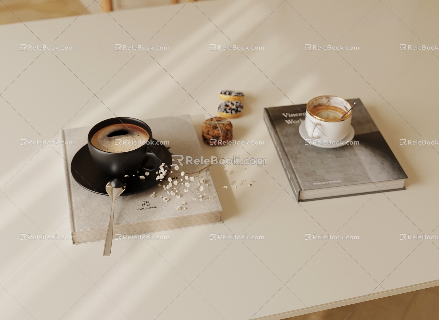 Coffee Cookie Books 3d model