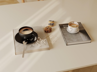 Coffee Cookie Books 3d model