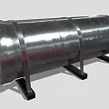 Heavy Duty Industrial Metal Pipe Shiny Surface Cylindrical Design With Sturdy Support Stands