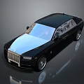 Black Luxury Sedan With Rolls Royce Style Chrome Details And Long Body Design
