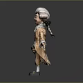 Curly Haired Character In Vintage Coat Vest Pants And Shoes With Open Arms Pose