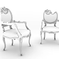Black Classic Style Accent Chairs With Ornate Carvings Leather Seats And Armrests