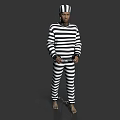 Realistic Prisoner Modern Realistic Figure Man Prisoner Prisoner Prisoner Clothes 3d model