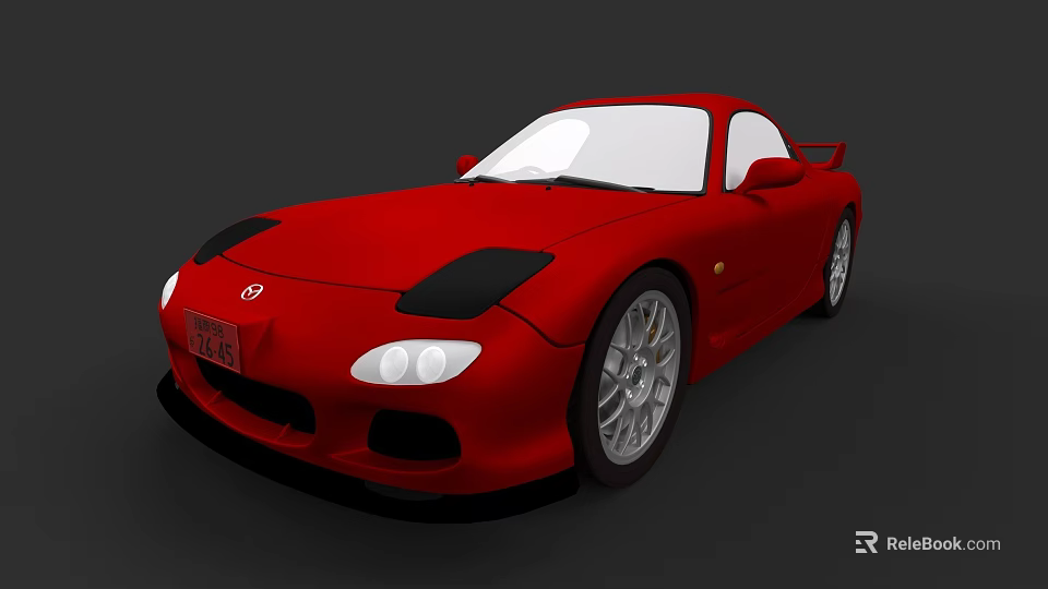 Red Toyota Sports Car With Streamlined Design Black Hood And Large Alloy Wheels 3d model 