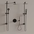 Black Wall Mounted Shower System with Handheld Sprayer and Rain Shower Head 3d model