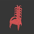 Unique Horn Accent Chair With Spine Like Back And Leather Seat Design