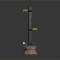 Industrial Tower Equipment with Gray Main Body Yellow Components and Red Base