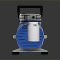Portable Blue And White Air Compressor With Black Handle Pressure Gauge And Base Feet