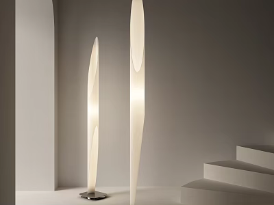 Modern Floor Lamps With Unique Shape In Minimalist Staircase Space 3d model