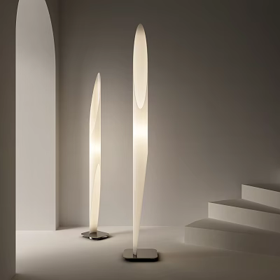 Modern Floor Lamps With Unique Shape In Minimalist Staircase Space 3d model
