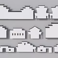 Traditional Chinese Building Exterior Wall With Classic Roof Silhouette And Structural Designs