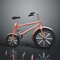 Copper Colored Bicycle With Modern Minimalist Frame Black Seat And Handlebars On Gray Background