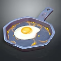 Decorative Ornament Set With Pan Shaped Fried Egg And Octagonal Oil Droplets Design